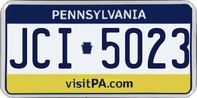PA license plate JCI5023