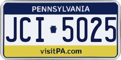 PA license plate JCI5025