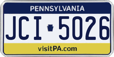 PA license plate JCI5026