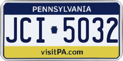 PA license plate JCI5032