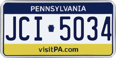 PA license plate JCI5034