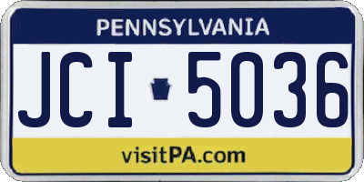 PA license plate JCI5036