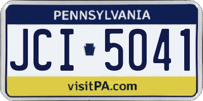 PA license plate JCI5041