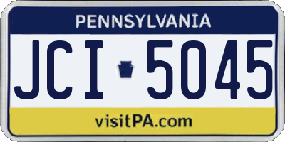 PA license plate JCI5045