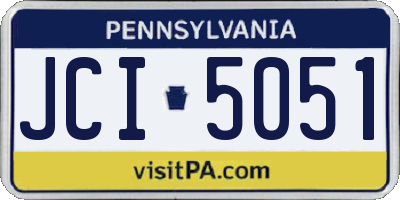 PA license plate JCI5051
