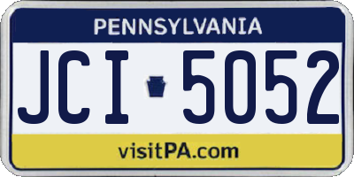 PA license plate JCI5052