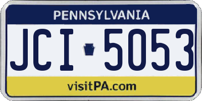 PA license plate JCI5053