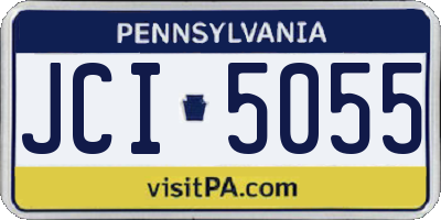 PA license plate JCI5055