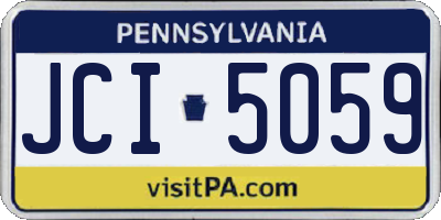 PA license plate JCI5059