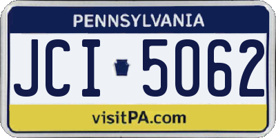 PA license plate JCI5062