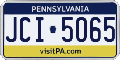 PA license plate JCI5065