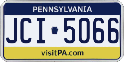 PA license plate JCI5066