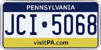 PA license plate JCI5068