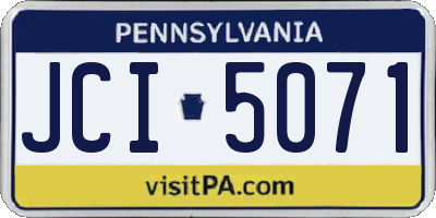 PA license plate JCI5071