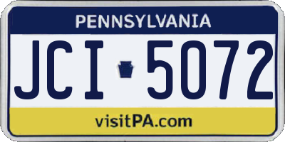 PA license plate JCI5072