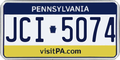 PA license plate JCI5074