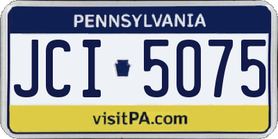 PA license plate JCI5075