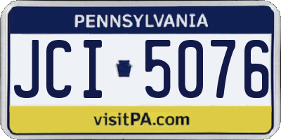 PA license plate JCI5076
