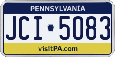 PA license plate JCI5083