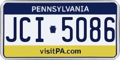PA license plate JCI5086