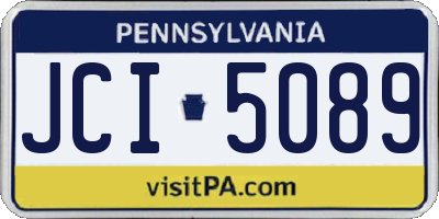 PA license plate JCI5089