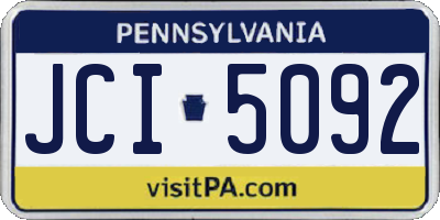 PA license plate JCI5092