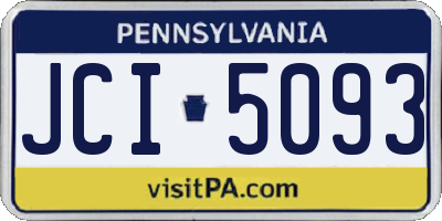 PA license plate JCI5093