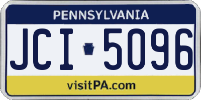 PA license plate JCI5096