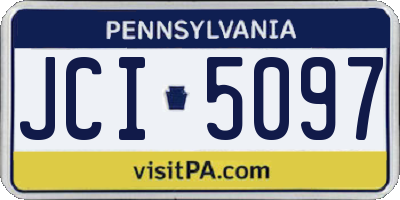 PA license plate JCI5097