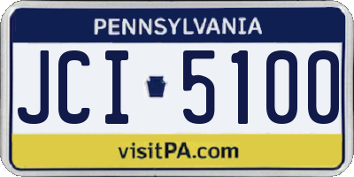 PA license plate JCI5100