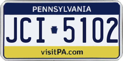 PA license plate JCI5102