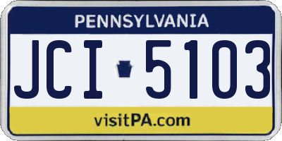 PA license plate JCI5103