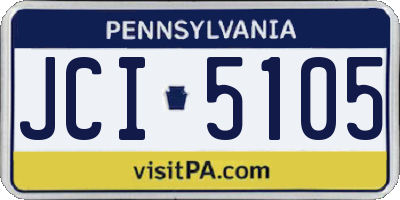 PA license plate JCI5105