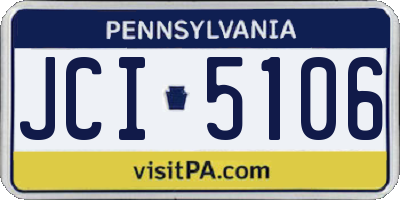 PA license plate JCI5106