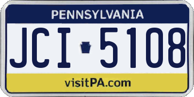 PA license plate JCI5108
