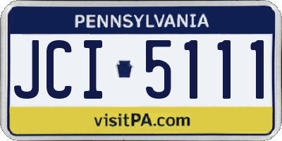 PA license plate JCI5111