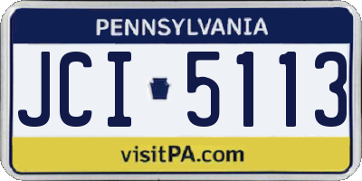 PA license plate JCI5113