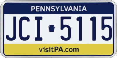 PA license plate JCI5115