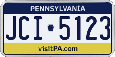PA license plate JCI5123