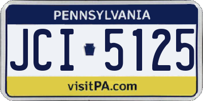 PA license plate JCI5125