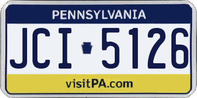 PA license plate JCI5126