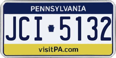 PA license plate JCI5132