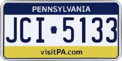 PA license plate JCI5133