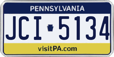 PA license plate JCI5134