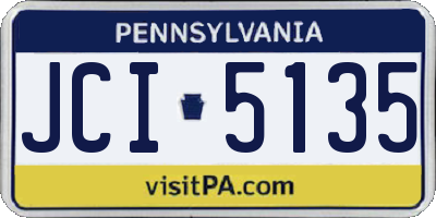 PA license plate JCI5135