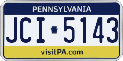 PA license plate JCI5143