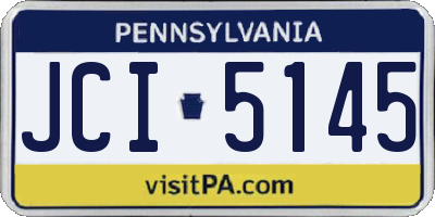 PA license plate JCI5145