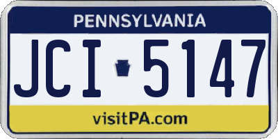 PA license plate JCI5147