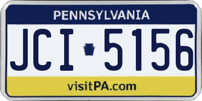 PA license plate JCI5156