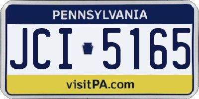 PA license plate JCI5165